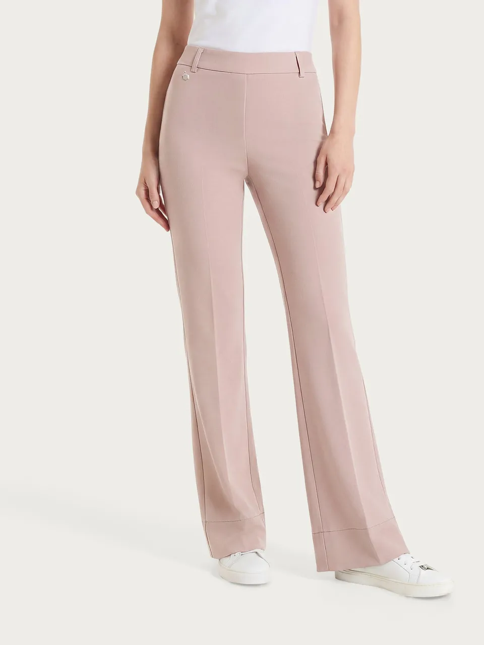Ragno Satin Power pantalone flare con spacchi Warm Taupe