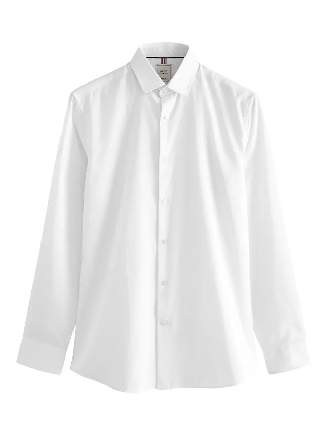 NEXT Camicia Easy-Care Testurizzata Uomo Polsino Singolo
