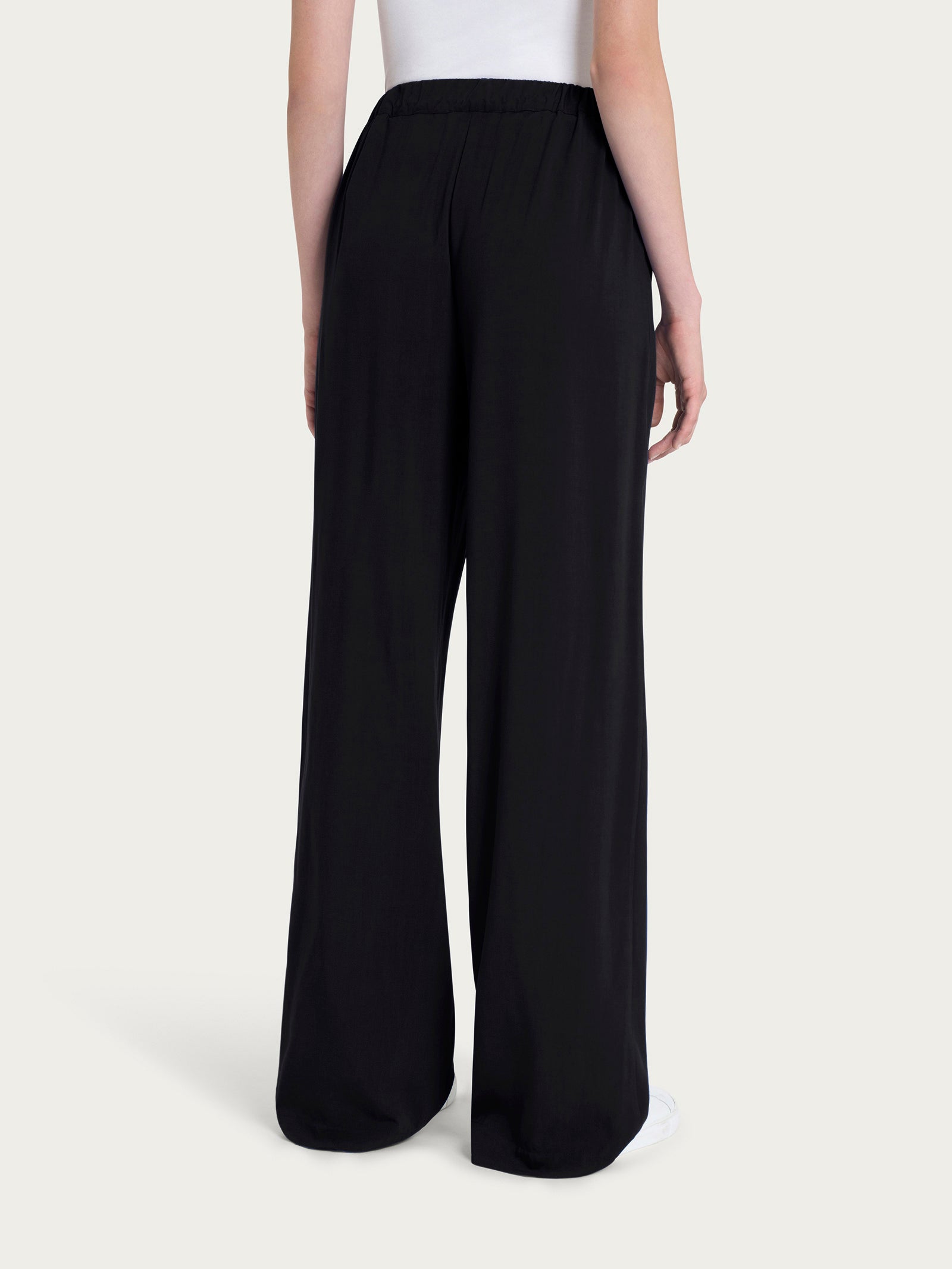 Ragno EcoSeta Pantalone Ampio Nero gamba larga
