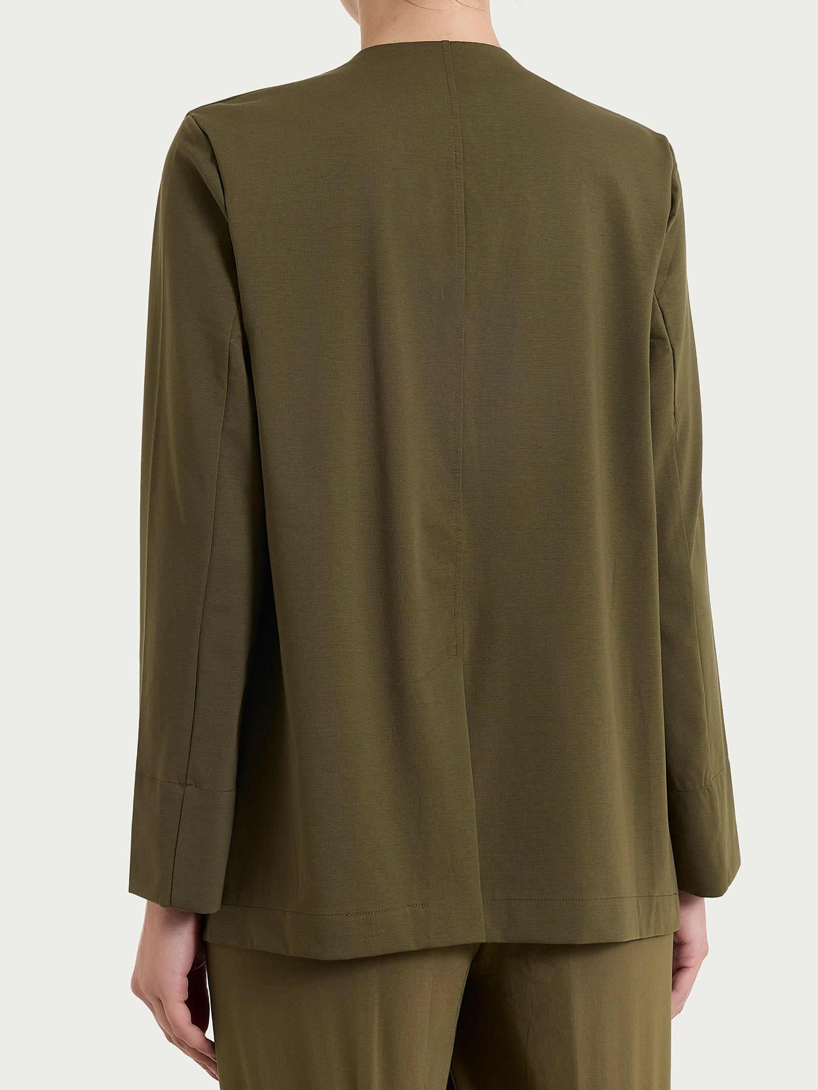 Ragno Compact Light Blazer Senza Revers Dark Olive Misto Cotone