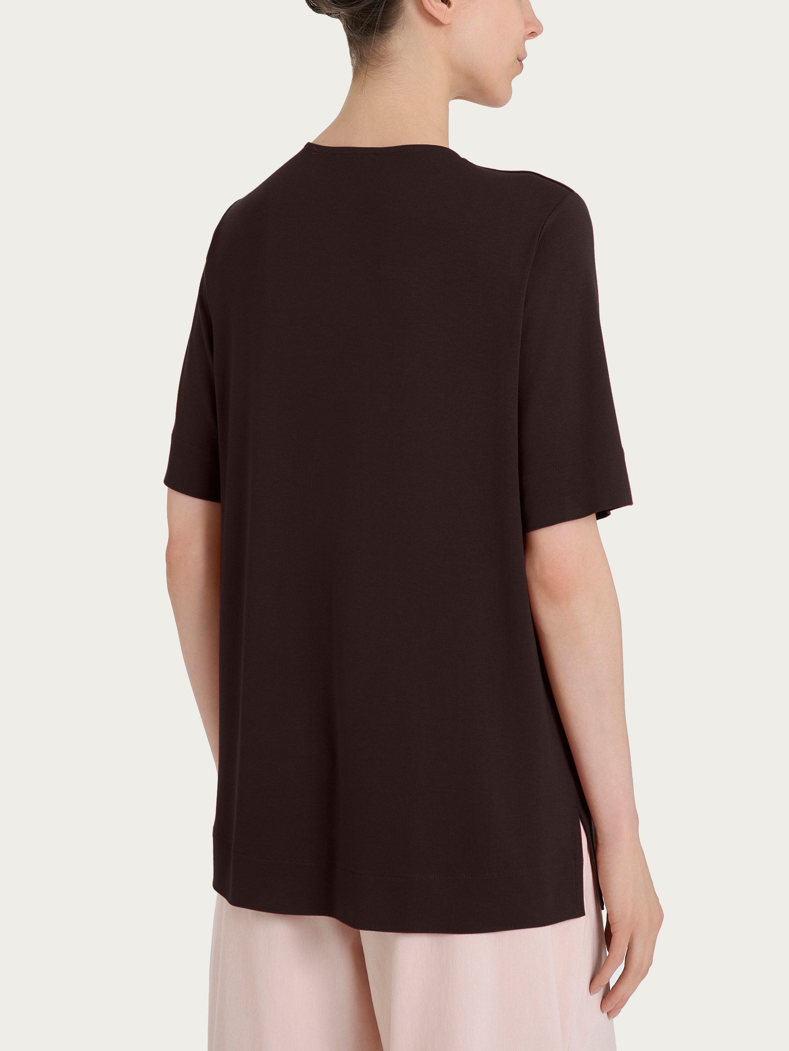Ragno Viscosa Summer Maglietta scollo V donna marrone fresca