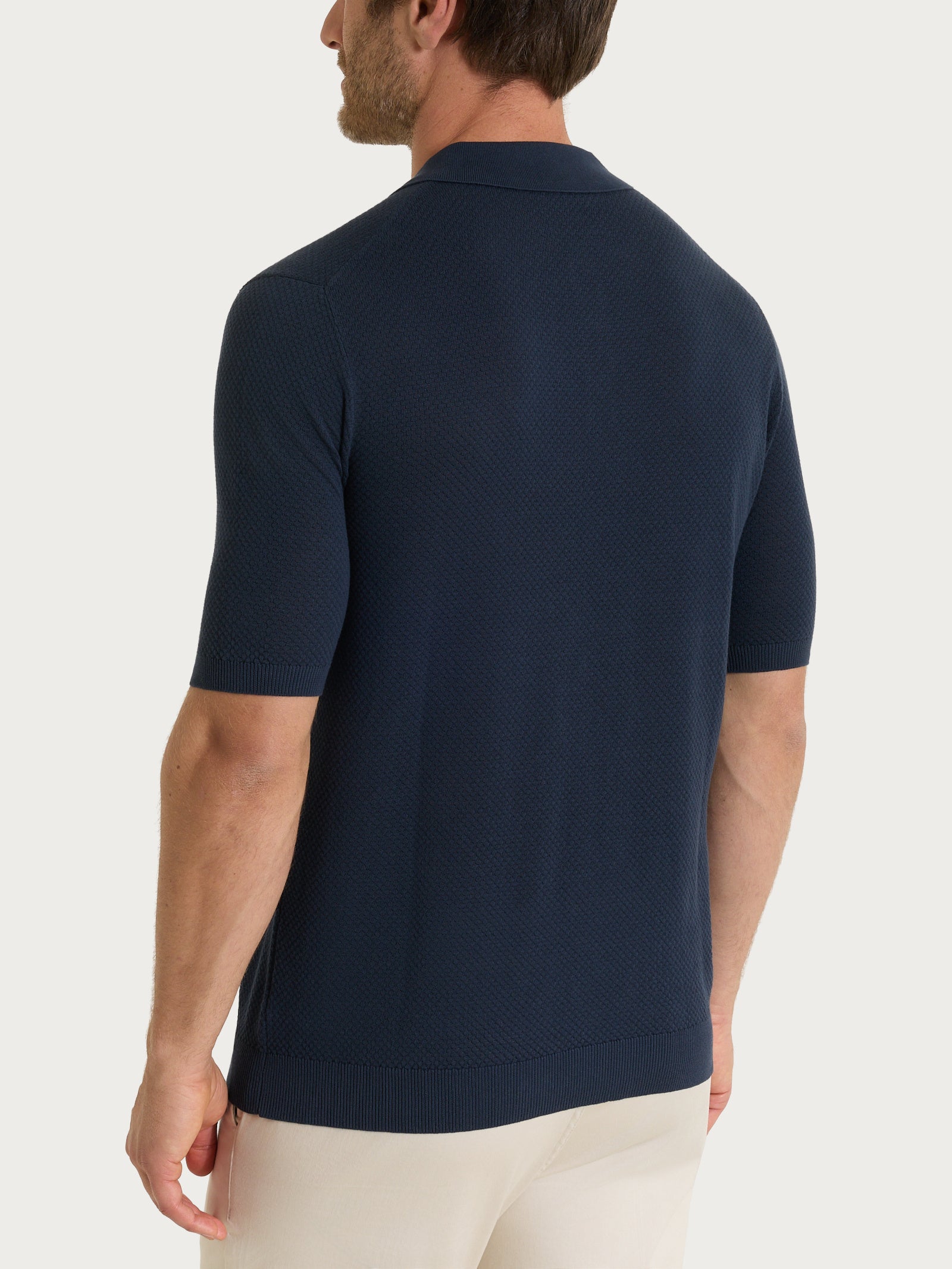 Ragno Puro Cotone polo uomo nido d'ape blu