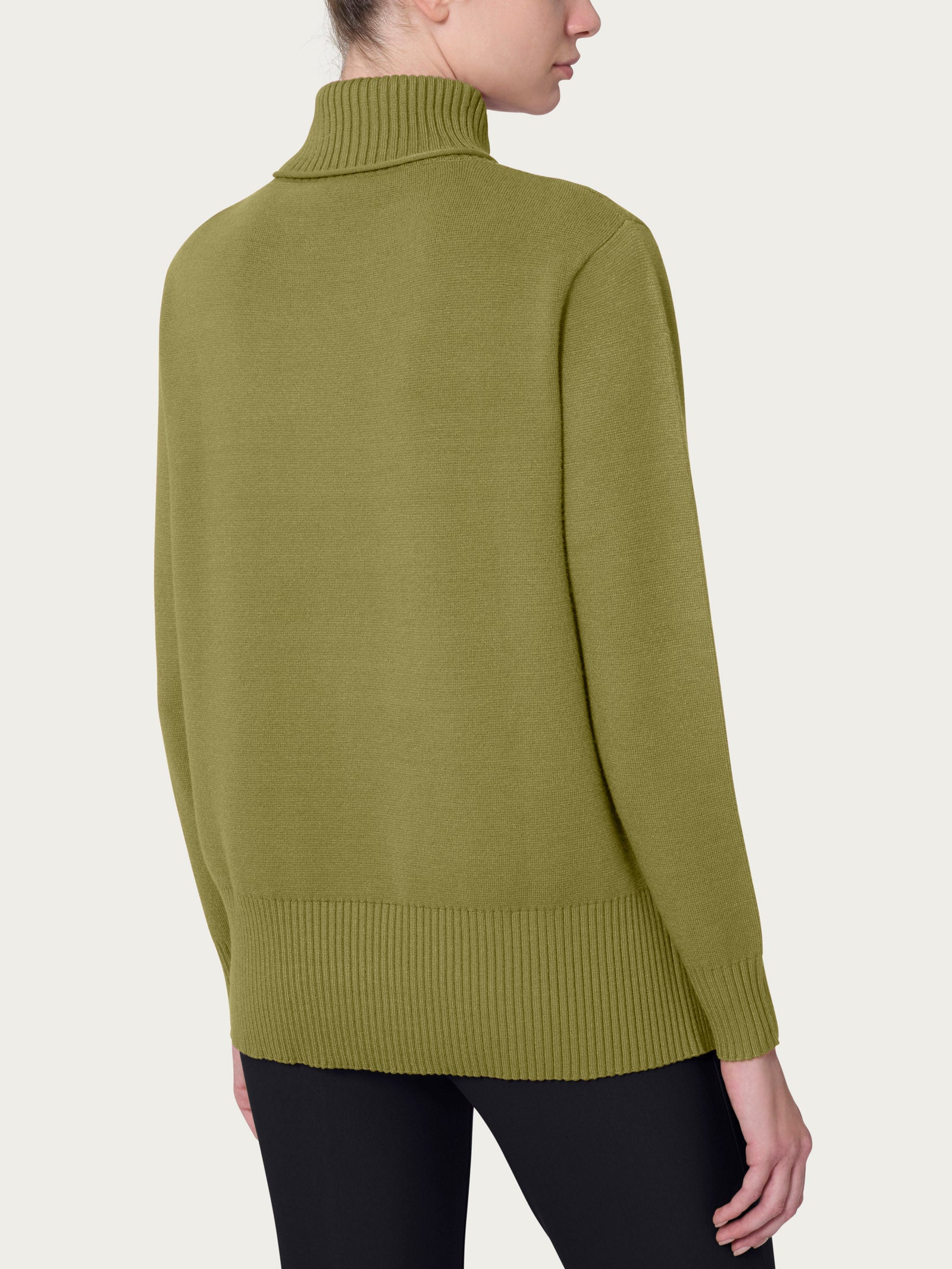 Ragno Super Soft maglia dolcevita asimmetrico Sphagnum viscosa