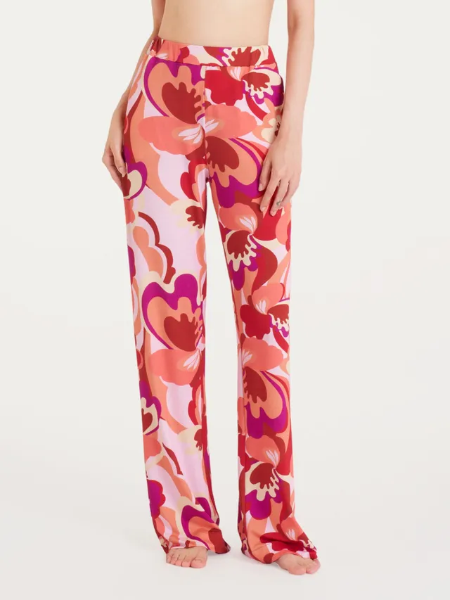 Ragno Viscosa Summer Pantalone ampio fantasia brandy