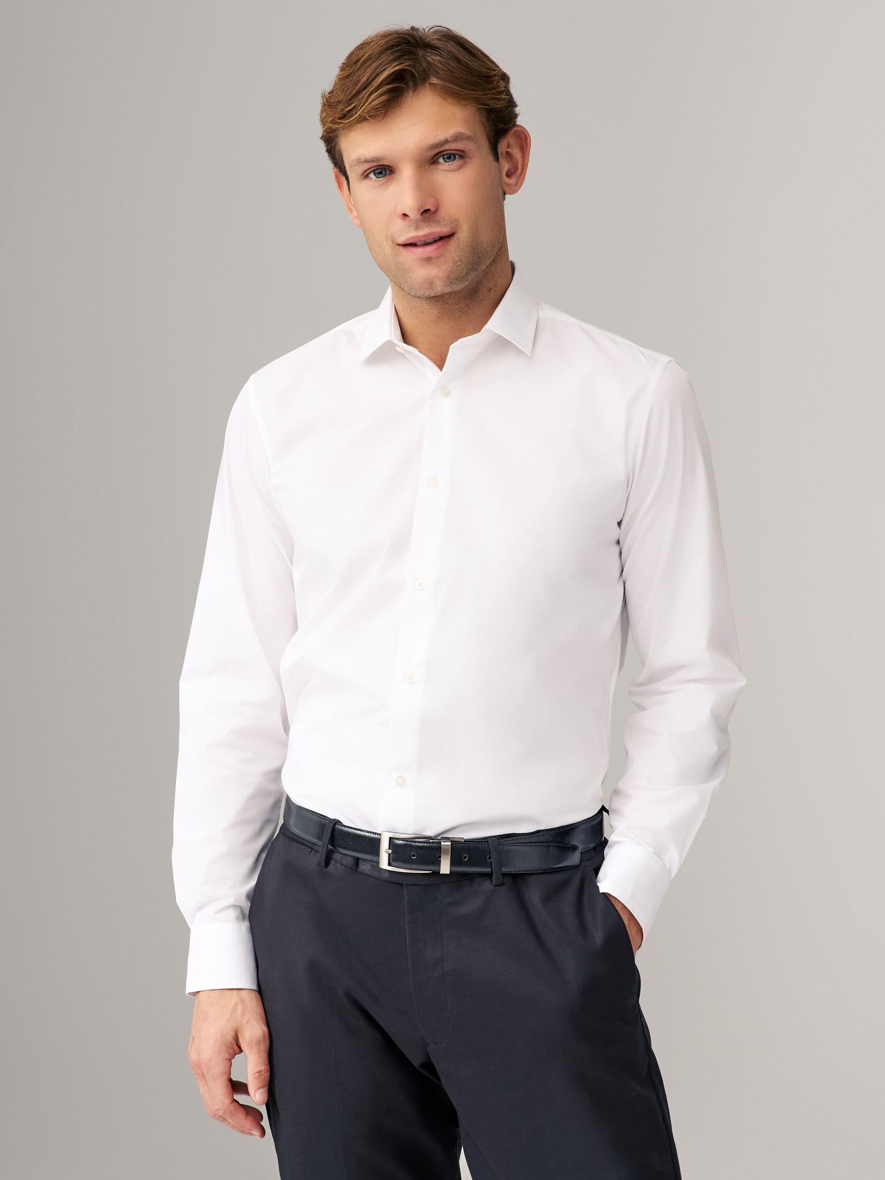 Next Easy-Care camicia uomo manica lunga bianca 2 pezzi 38