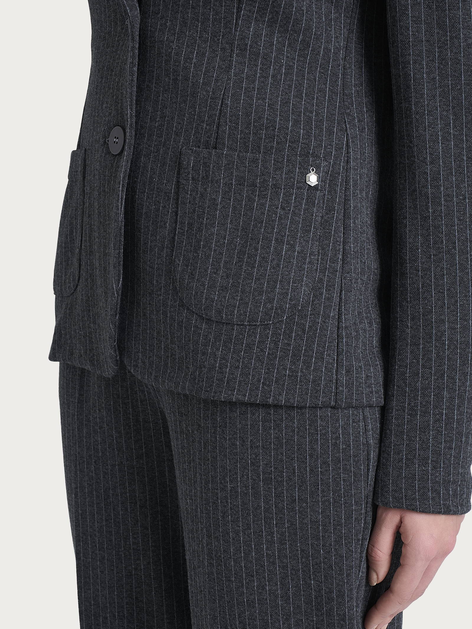 Ragno Eco Jacquard Blazer gessato fantasia scuro regular