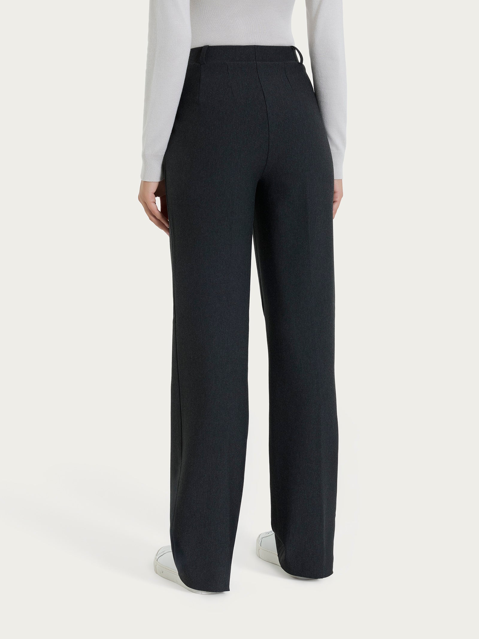 Ragno Compact The Wide Leg pantalone ampio Oscuro Mel.