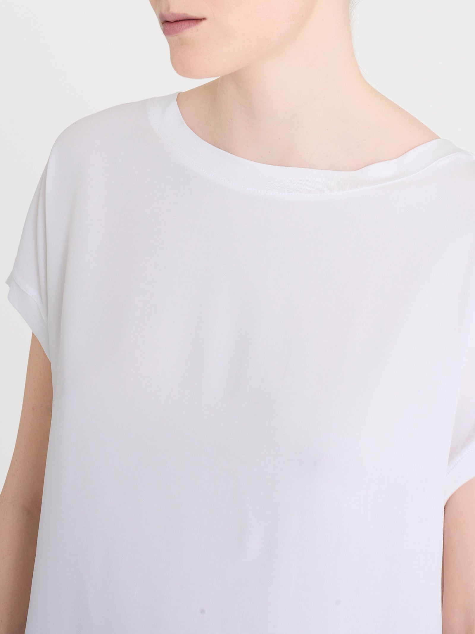 Ragno Viscosa Summer Maglietta con Manica Corta Kimono Bianco