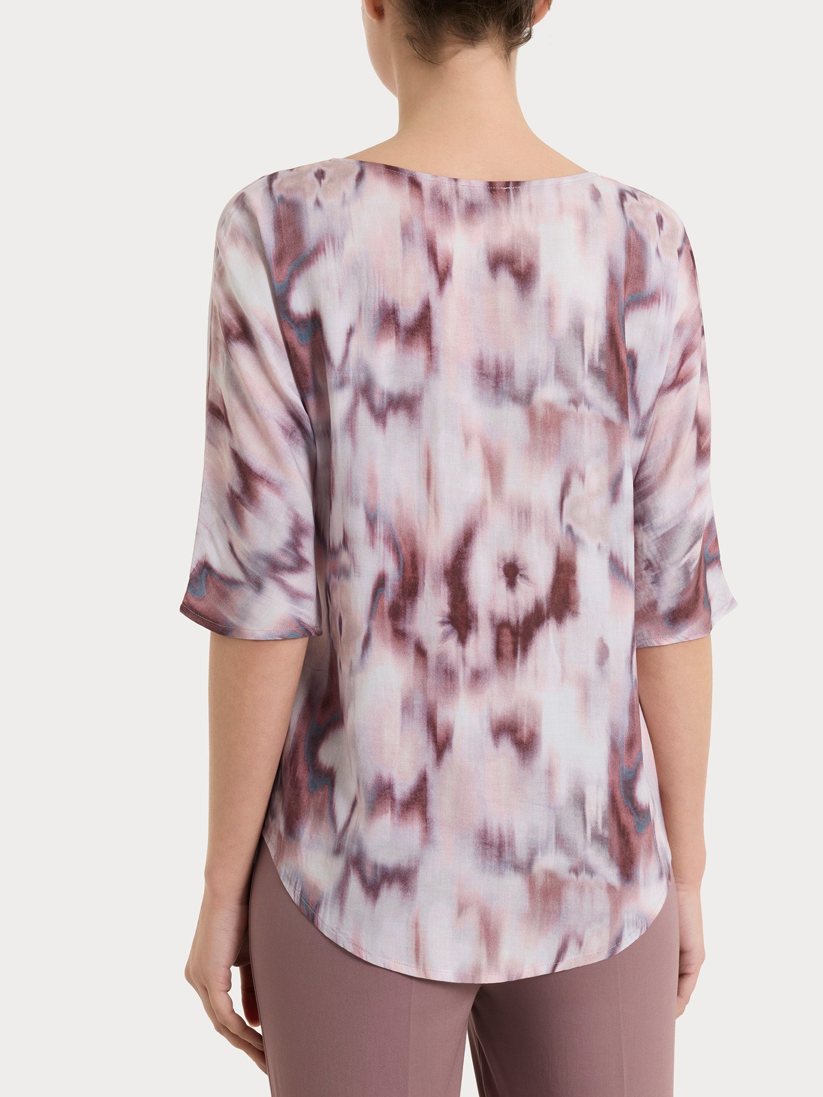 Ragno EcoSeta Blusa Manica Kimono 3/4 Fantasia Mahogany