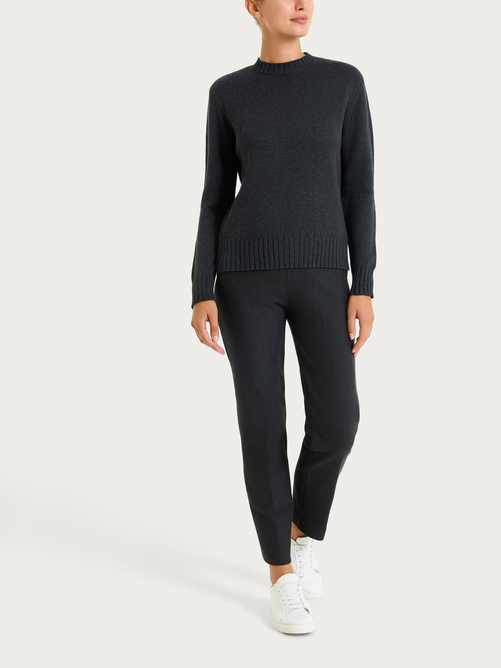 Ragno Winter Cotton maglia girocollo Nero Mel puro cotone