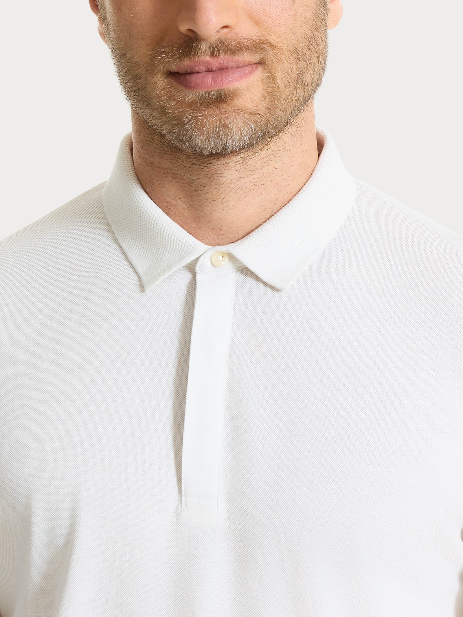 Ragno Cotone Piquet Polo polo Bianco uomo manica corta