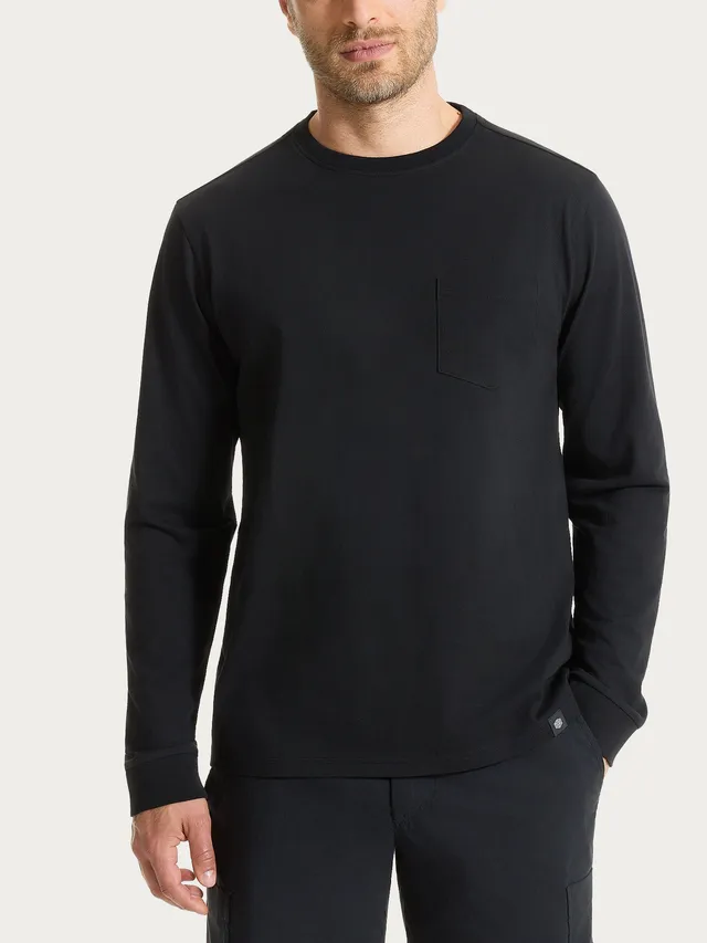 Ragno Heavy Duty Jersey maglietta manica lunga nero puro cotone