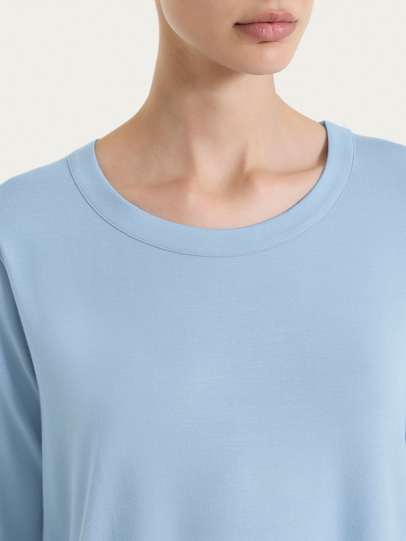 Ragno Viscosa Summer maglietta girocollo Dusty Blue viscosa