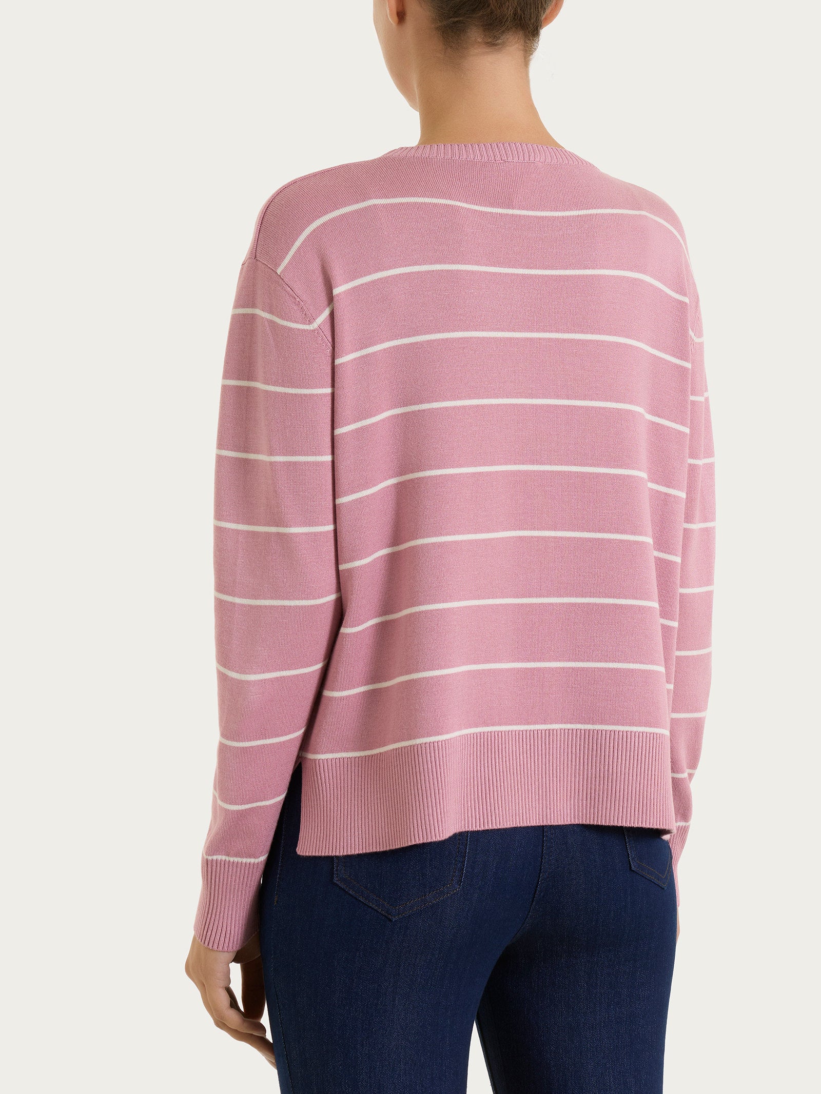 Ragno Four Seasons maglia girocollo righe lillas