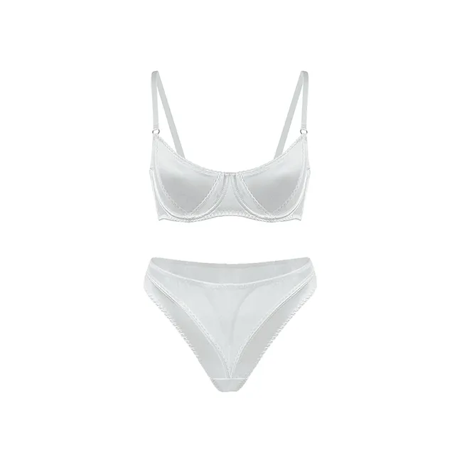 Maria Grazia Severi completo intimo bianco rete perizoma ferretto