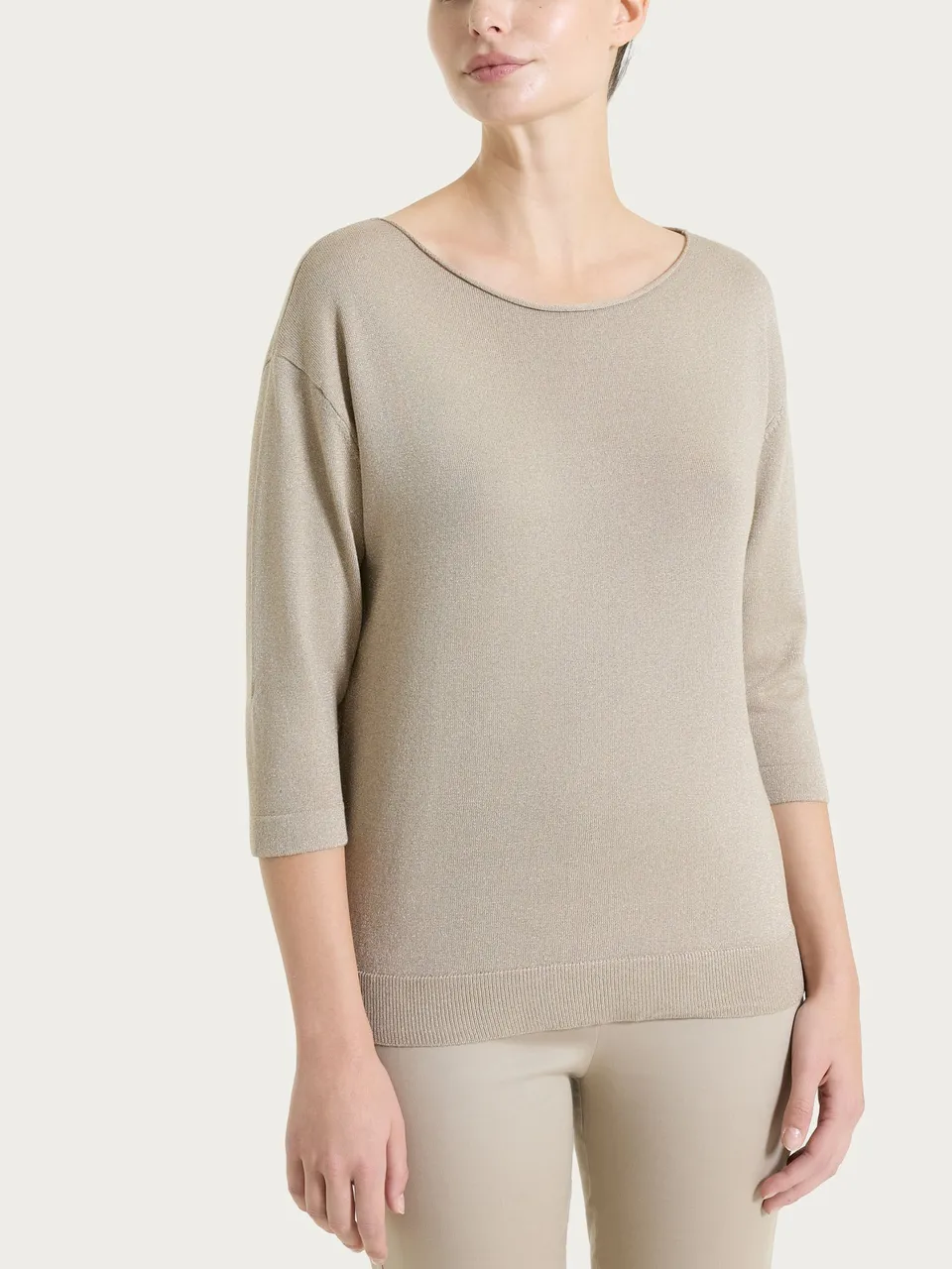 Ragno Summertime maglia barchetta lurex marrone