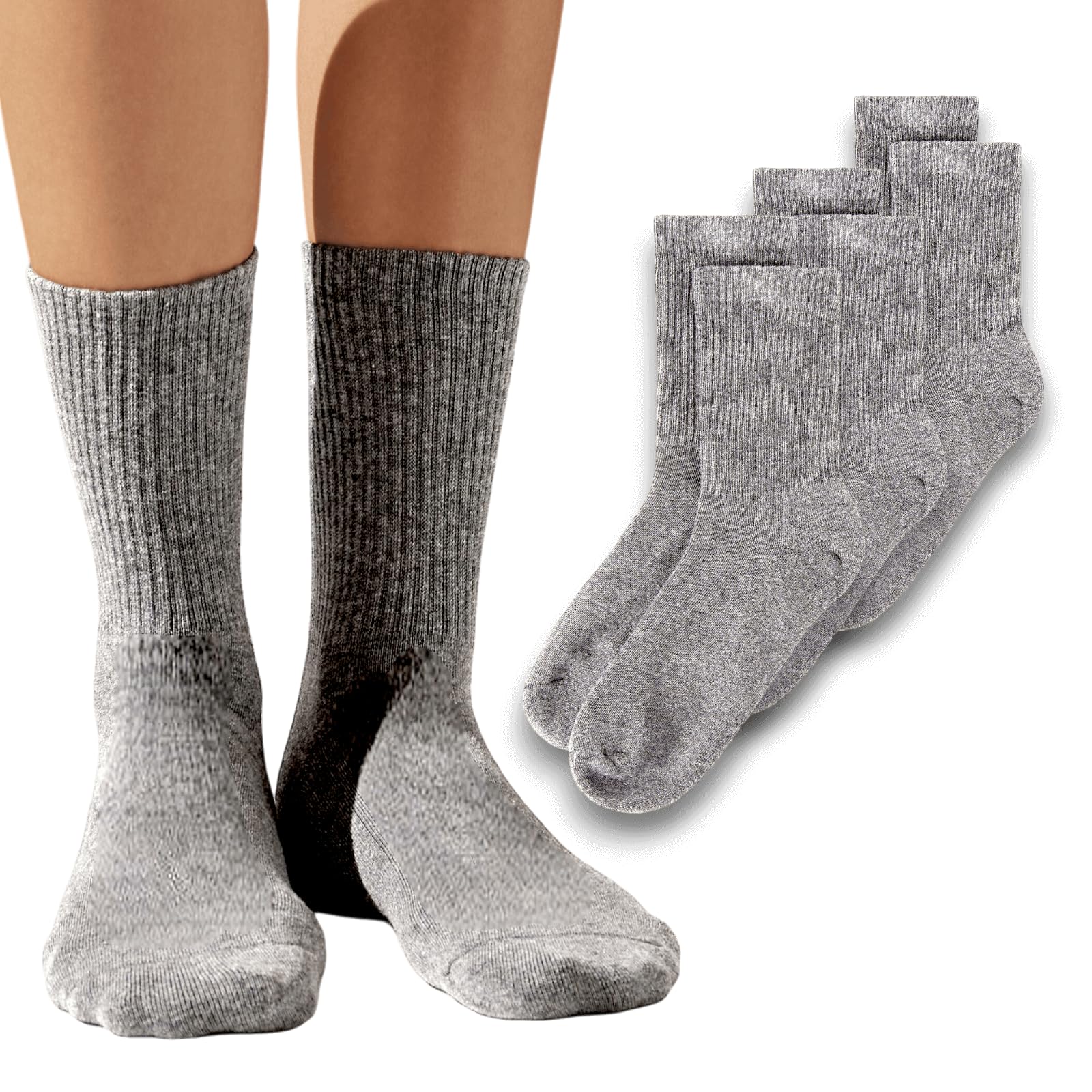 Lady C Calze Corte Cotone Antisudore 3 Paia Grigio