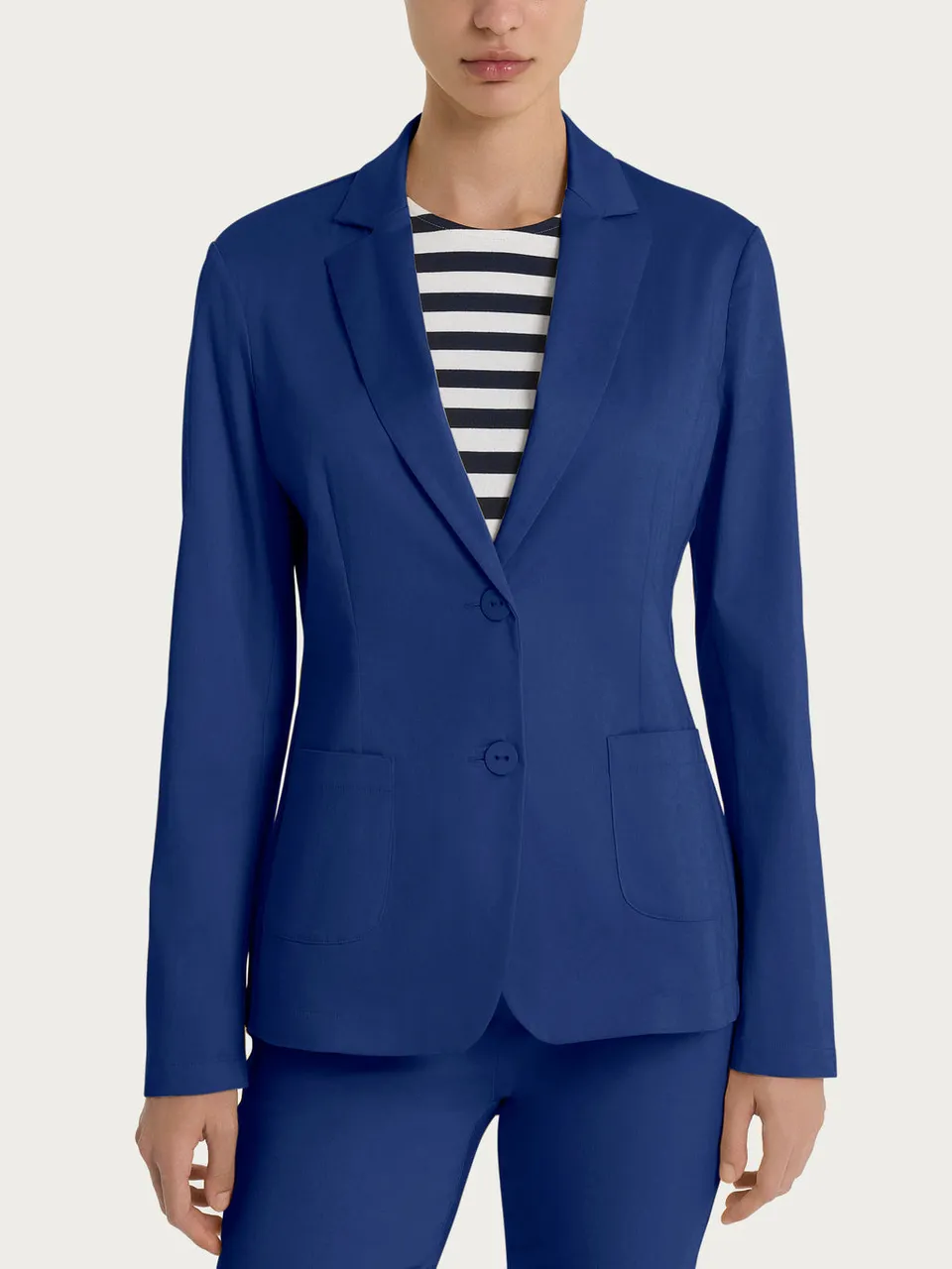 Ragno Satin Power blazer due bottoni donna blueberry cotone