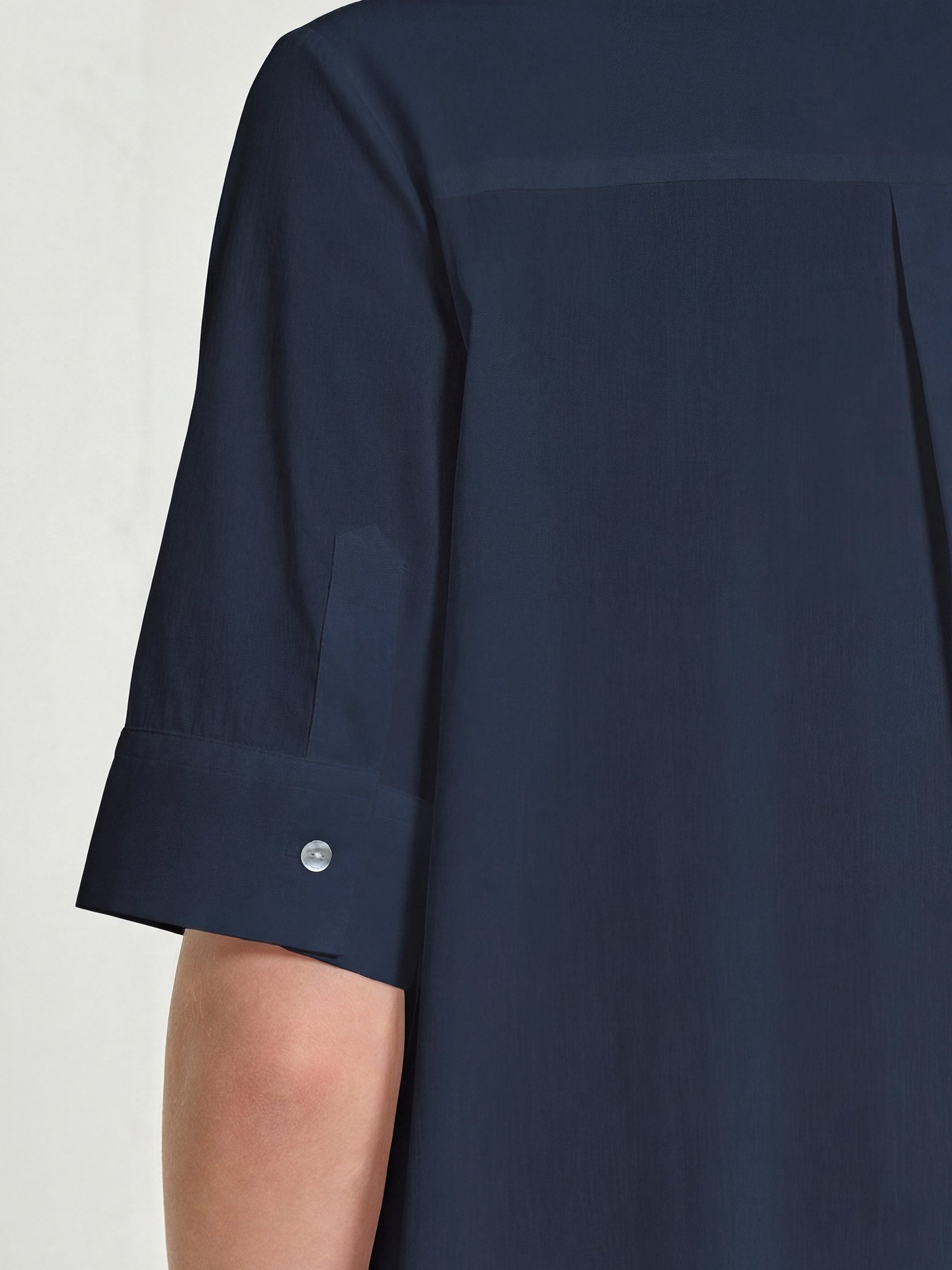 Ragno Abito Lungo Collo Camicia Poplin Cotone Blu fresco