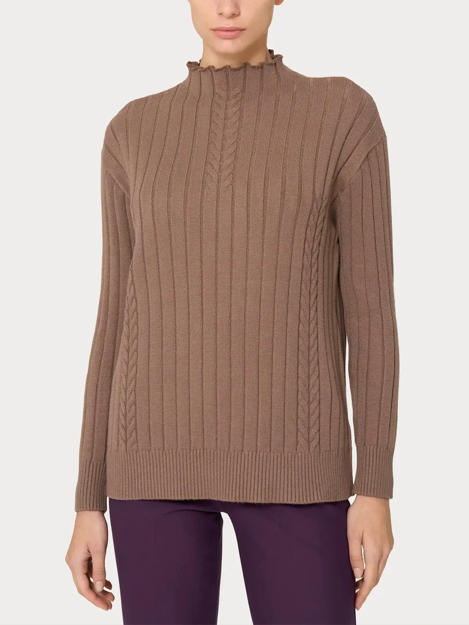 Ragno Super Soft Lupetto Knit Rib Maglia Marrone Pine Bark