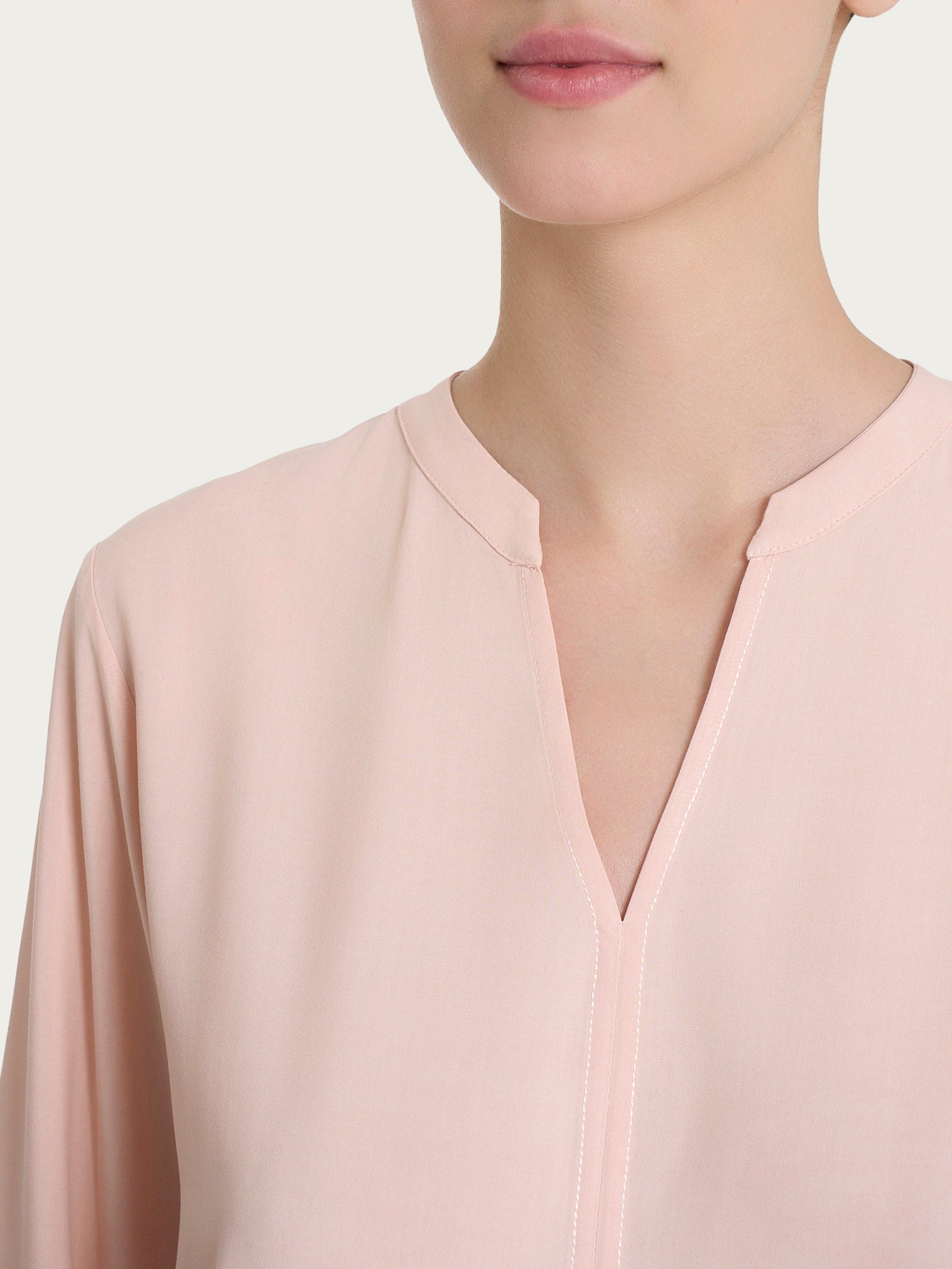 Ragno EcoSeta Blusa camicia Cameo Rose collo coreana
