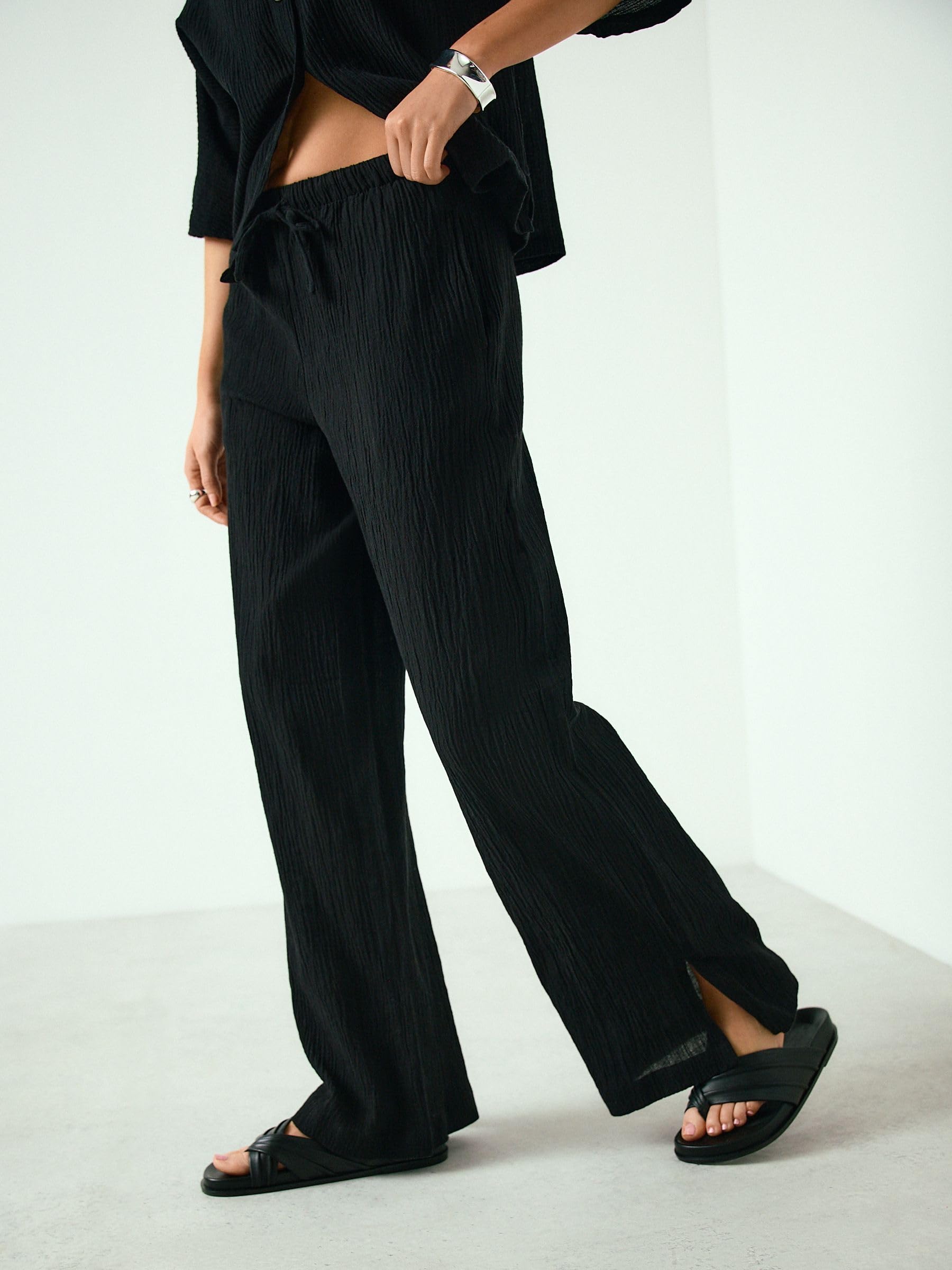 Next Pantaloni Lino Gamba Larga Donna Taglia 29