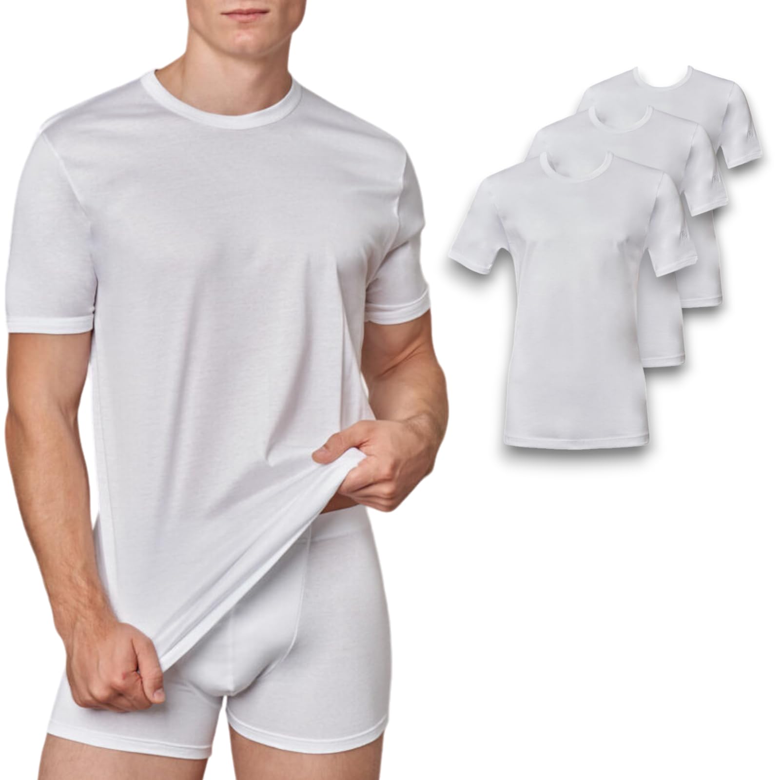 Lady C maglia intima uomo filo di Scozia 3 pezzi manica corta