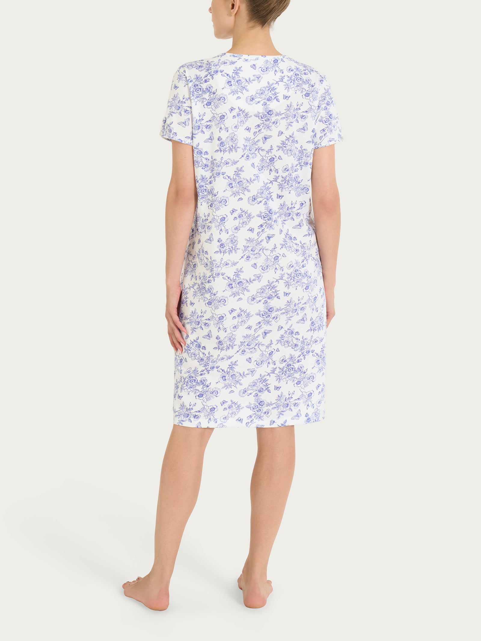 Ragno camicia da notte serafino jersey cotone fantasia bianco