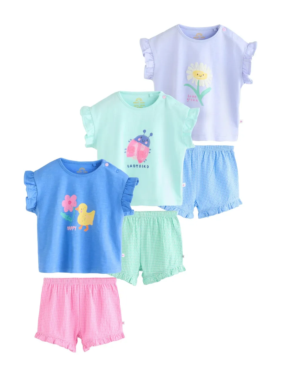 Next set neonata 6 pezzi 74-80 top shorts