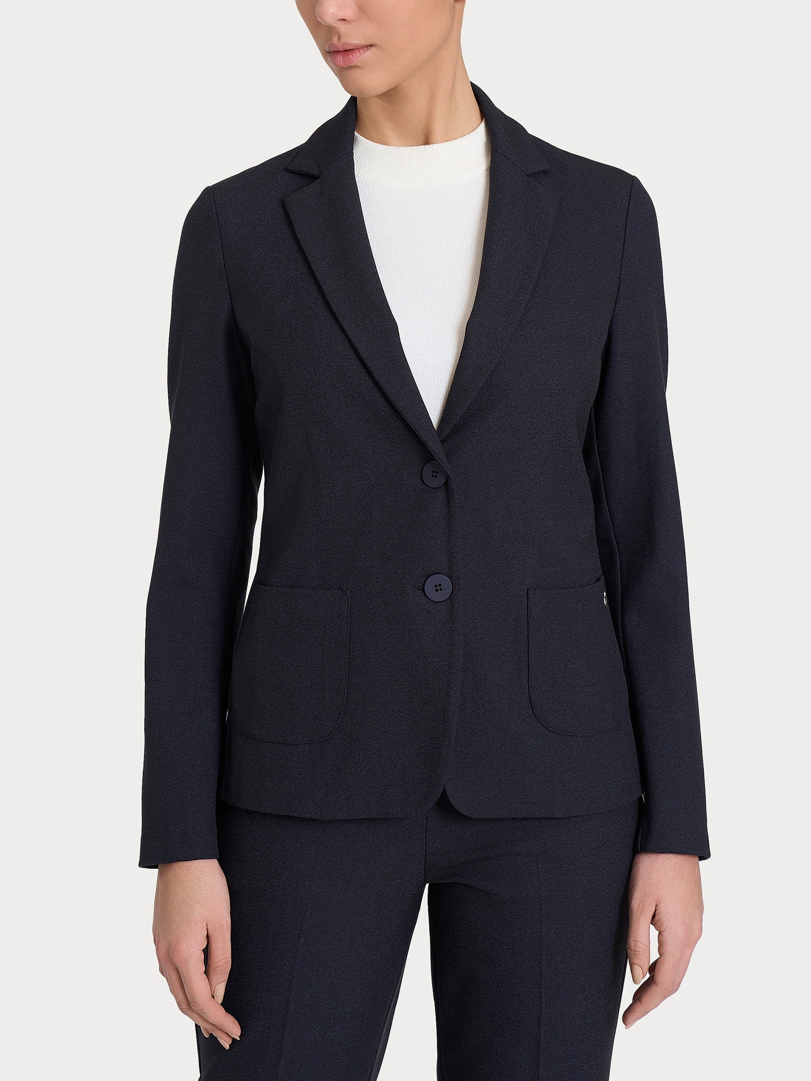 Ragno Flannel Twill Blazer Due Bottoni Bleu Melange
