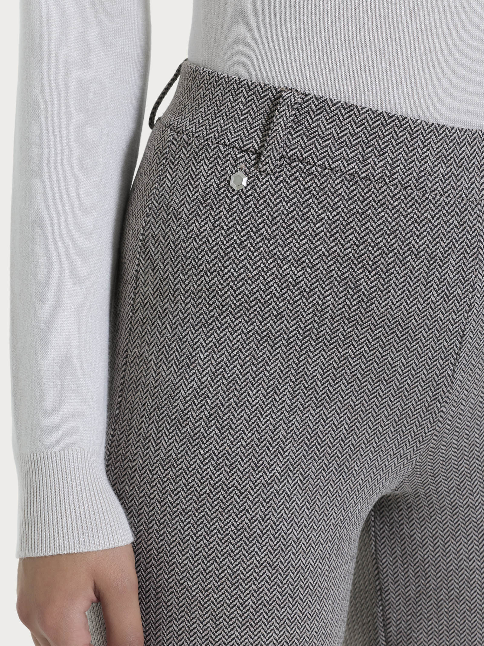 Ragno Pret-a-Porter Pantalone Ampio Chocolate spina pesce