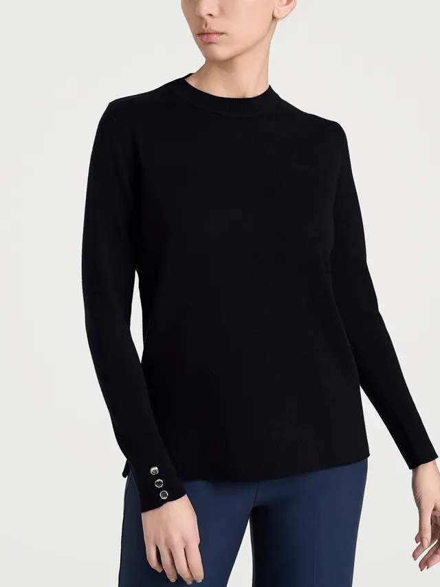 Ragno Merino Soft Maglia Girocollo Nero in Lana Merino