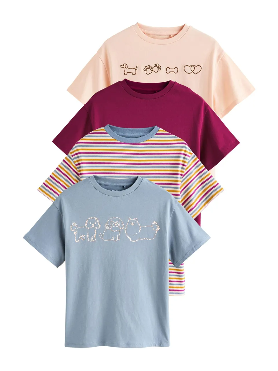 Next T-Shirt Oversize bambina 4 pezzi 110 vestibilità comoda