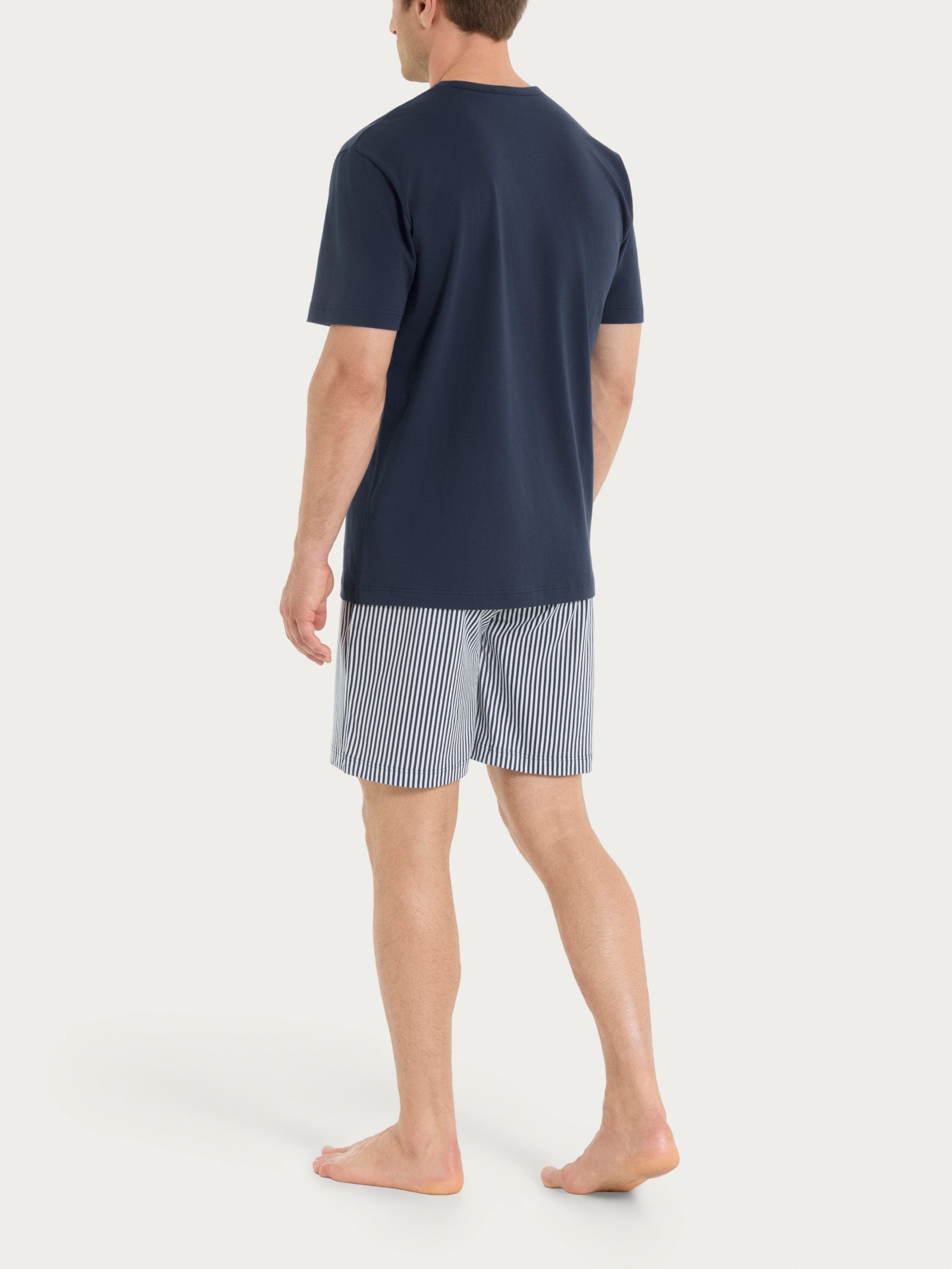 Ragno Jersey di Cotone pigiama corto righe Fant.White