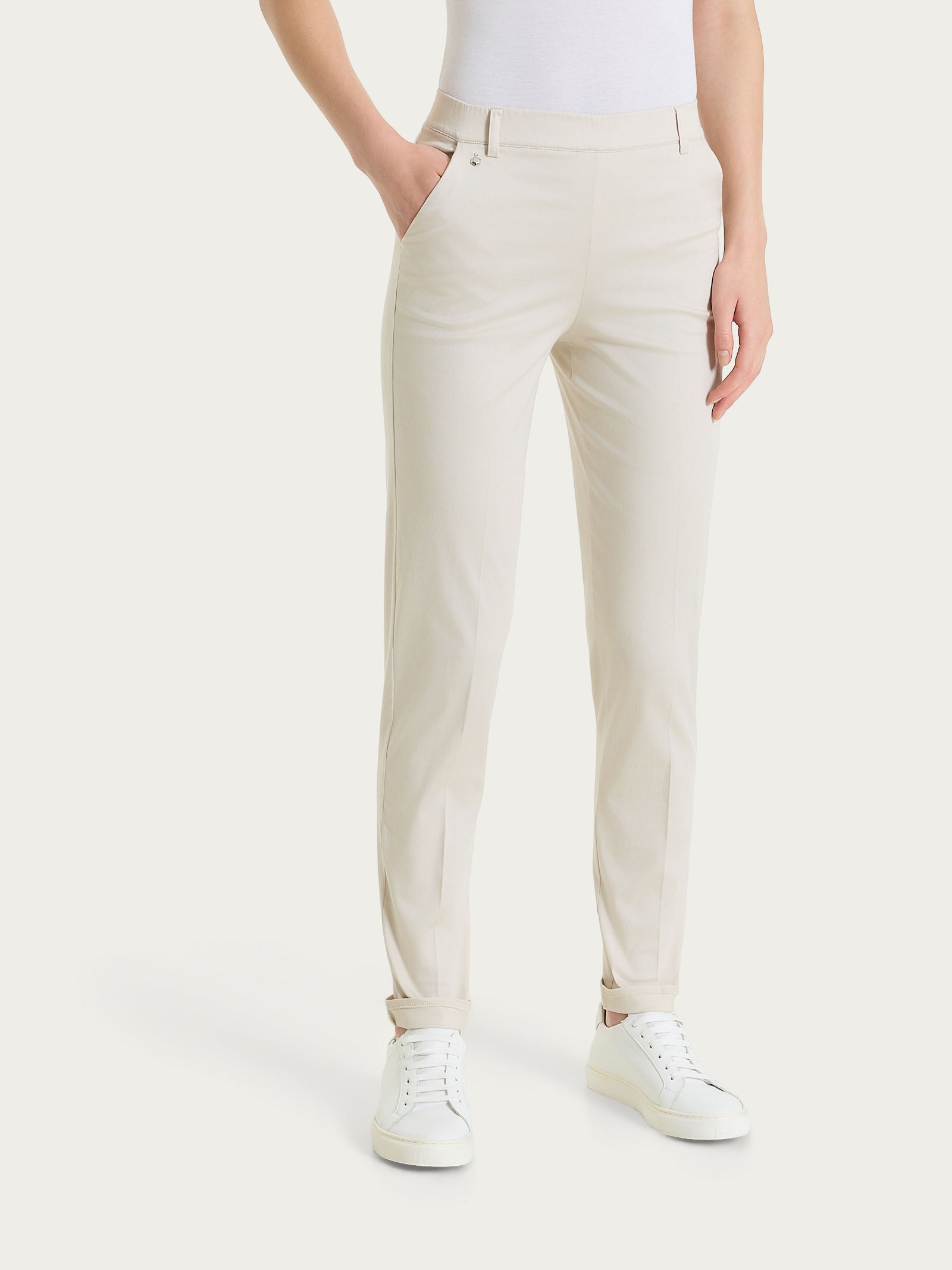 Ragno Satin Power chino donna Champignon slim cotone