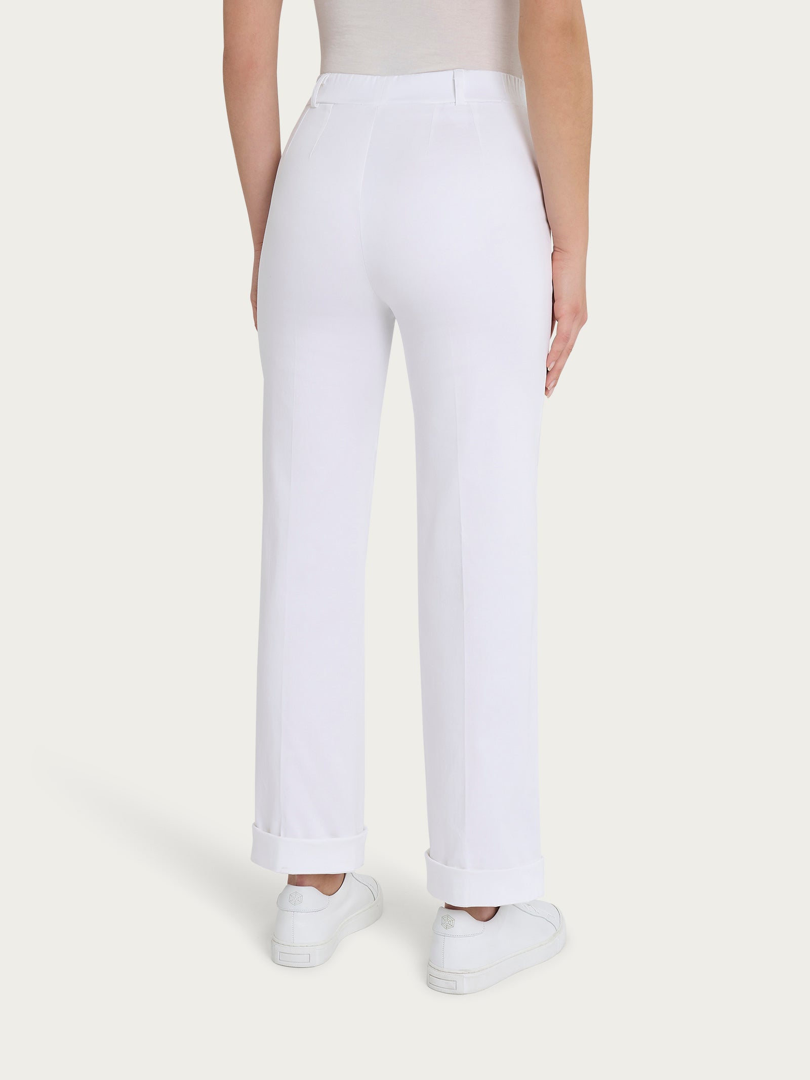 Ragno Satin Power pantalone dritto donna cotone bianco