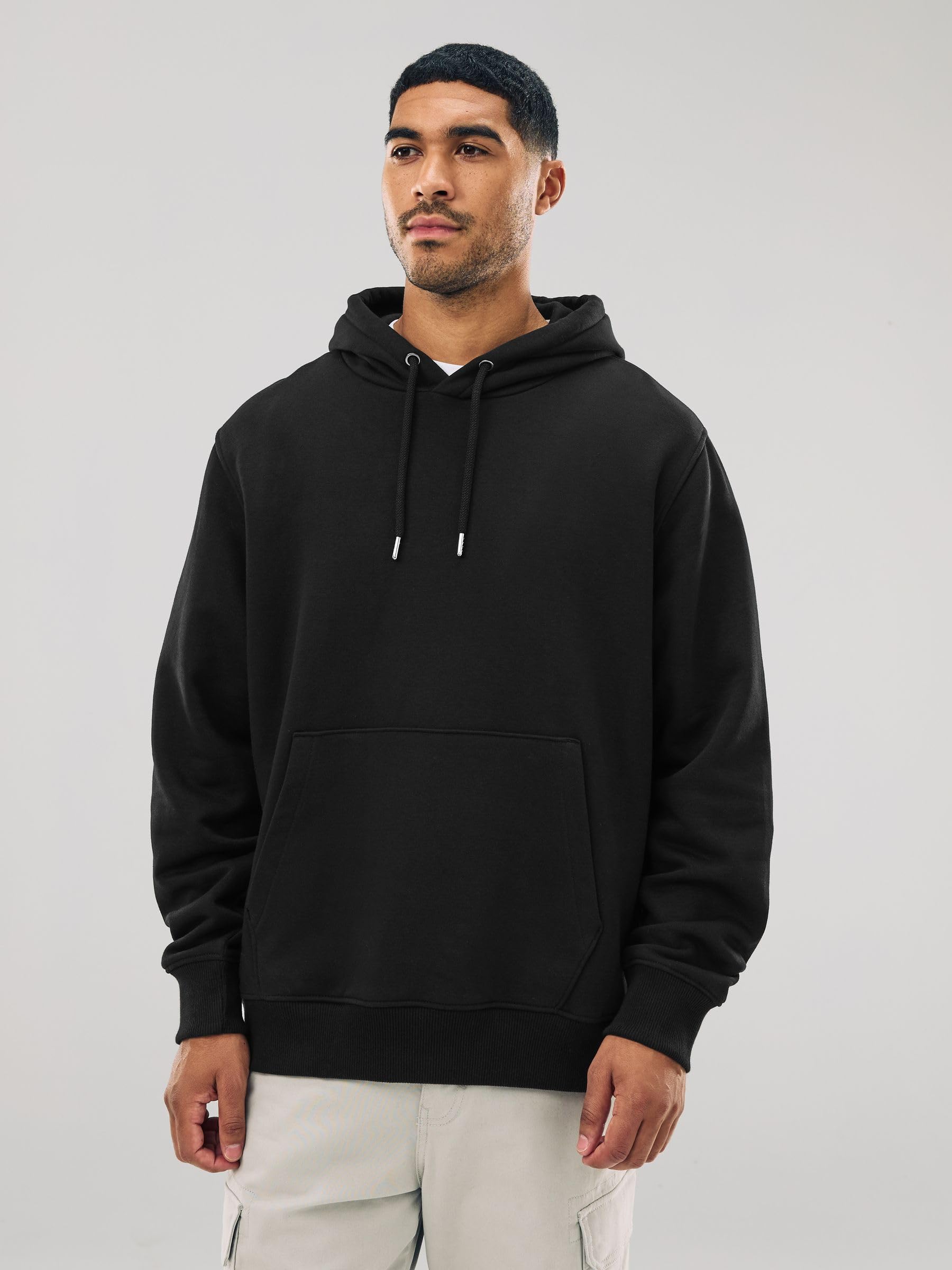 NEXT Jersey Cotone Pesante Felpa Uomo Cappuccio Morbida Pelle