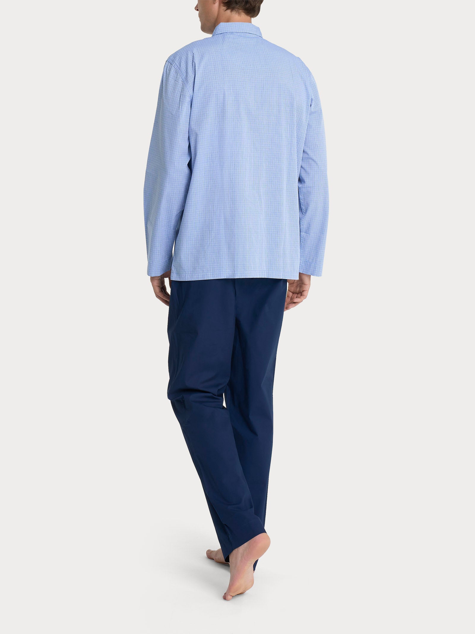 Ragno Pigiama Lungo Aperto cotone blu Fant Heather