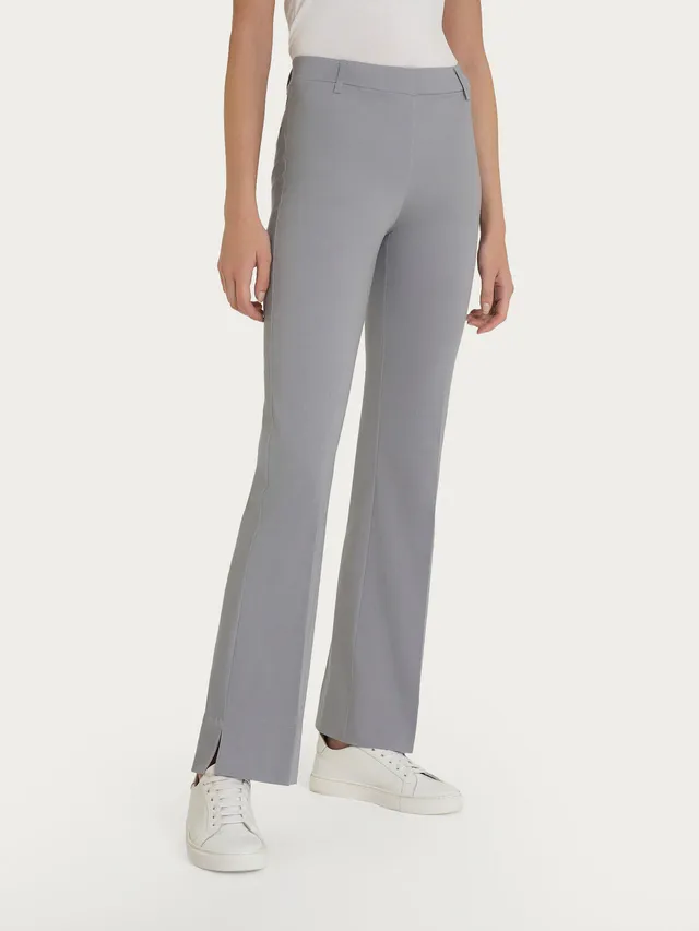 Ragno Satin Power Pantaloni Flare con Spacco Ultimate Gray satin elasticizzato