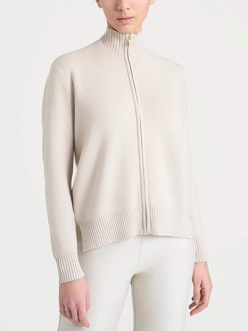 Ragno Cardigan Donna Zip Champignon in Misto Viscosa