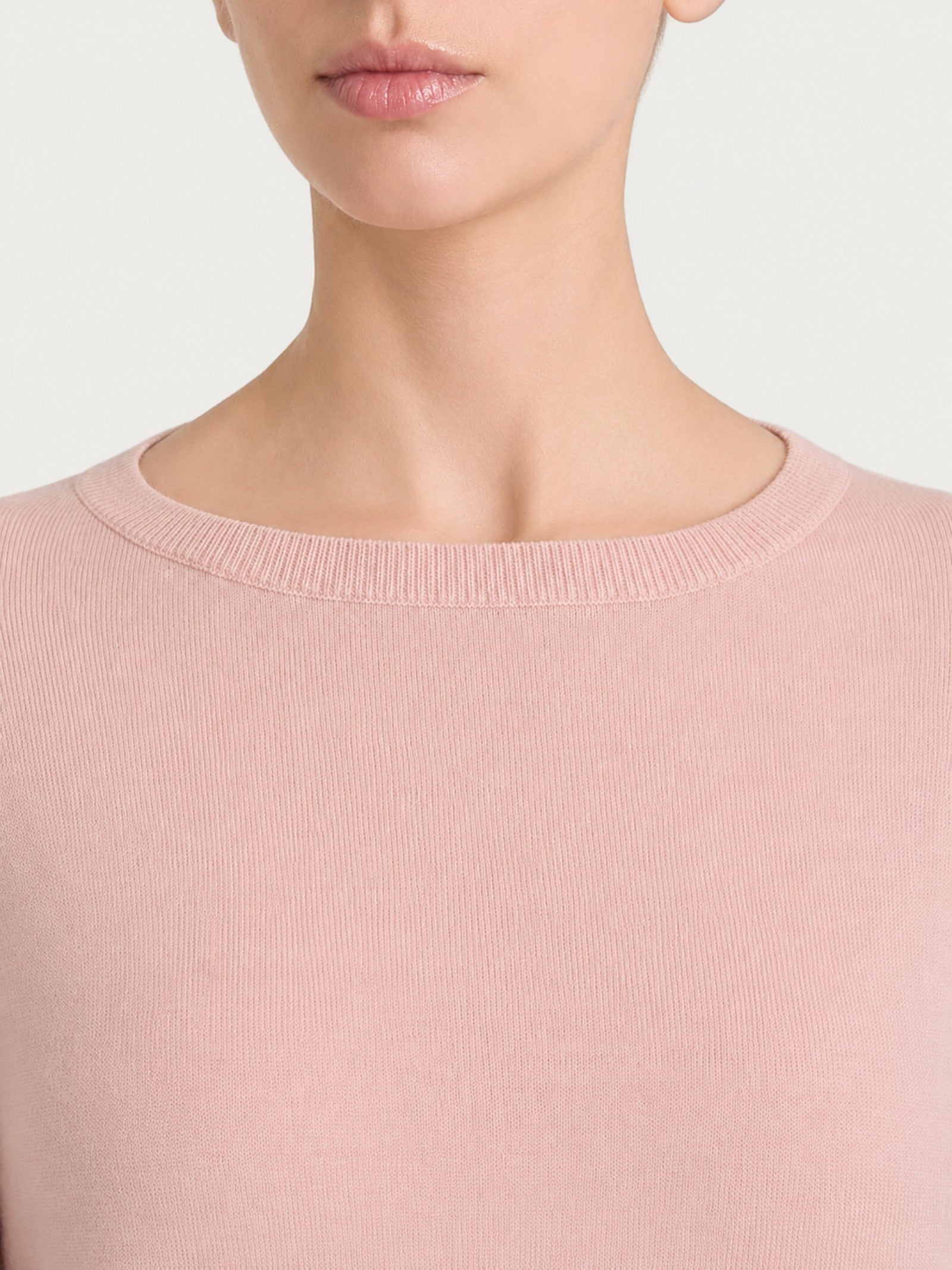 Ragno Merino Soft Scollo a Barchetta Maglia Cameo Rose pura lana