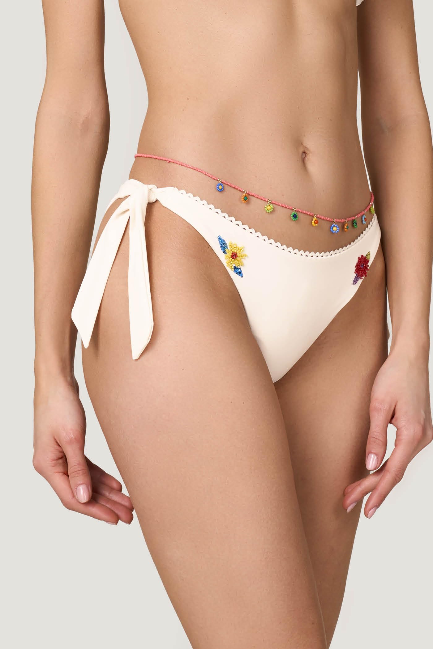 Goldenpoint Encanto slip bikini fianco basso ricamo floreale