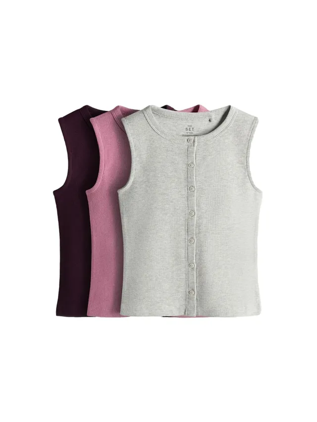 Next The Set canotta bambina 3 pezzi coste bottoni