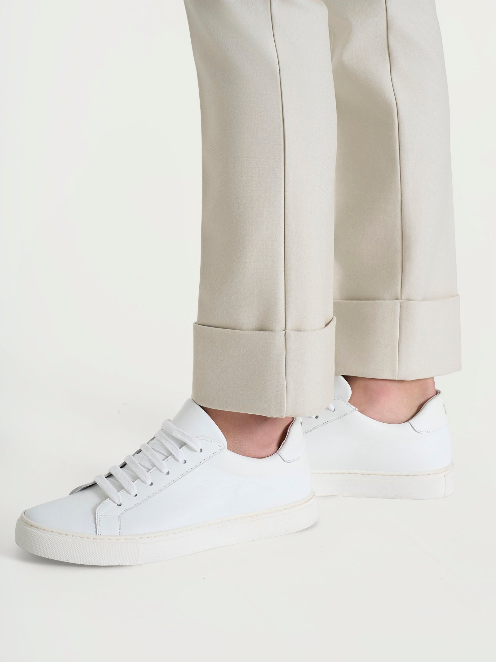 Ragno Compact pantalone slim dritto Champignon risvolto