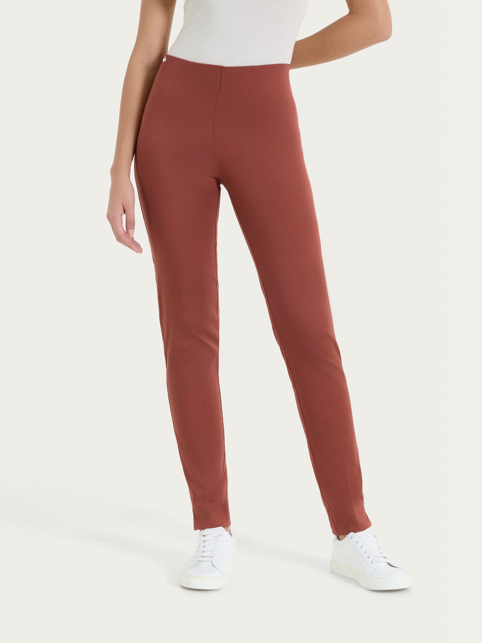 Ragno Satin Power Pantalone sigaretta mahogany satin elasticizzato