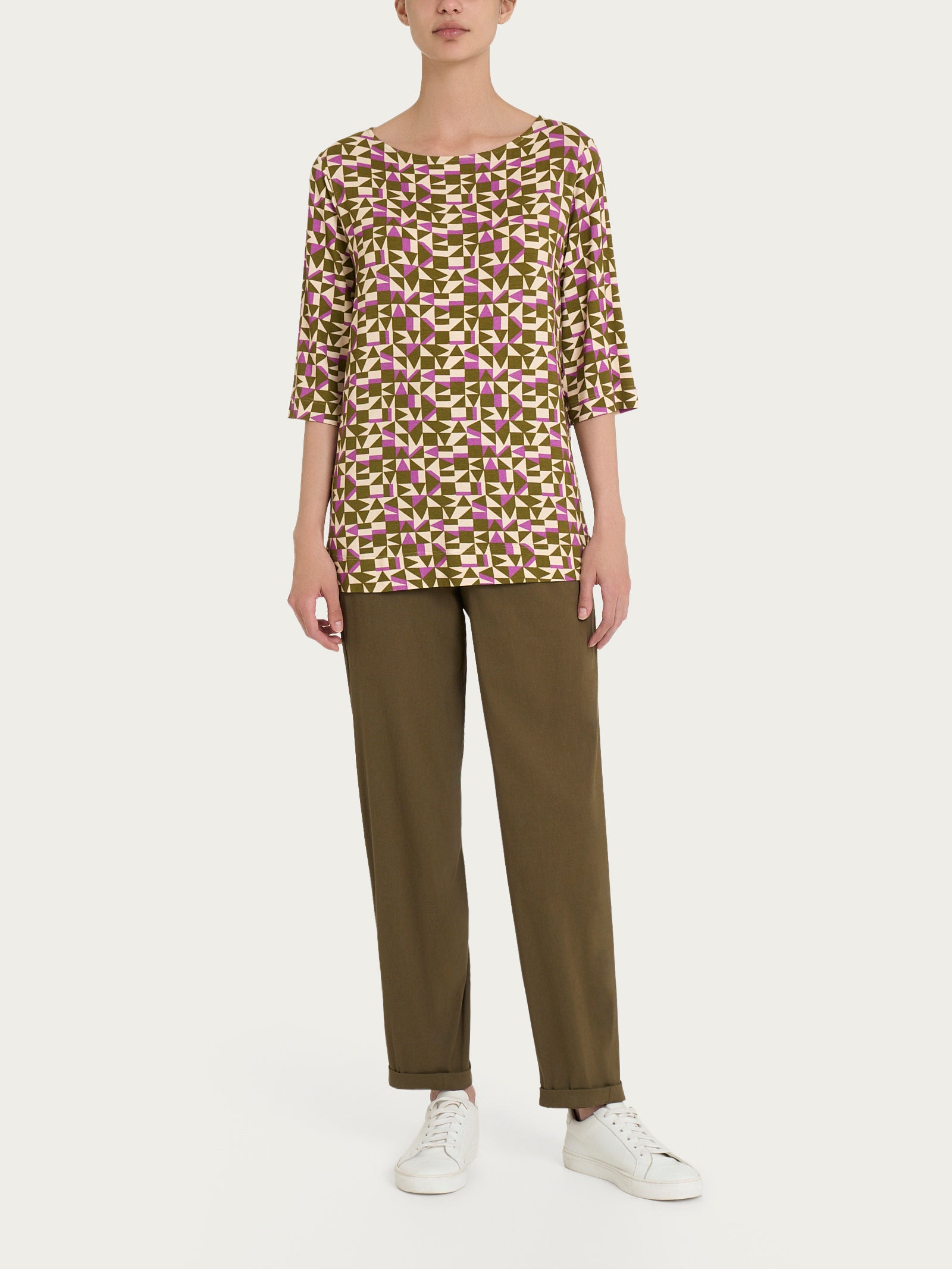 Ragno Viscosa Summer maglia barchetta fantasia viola Cattleya