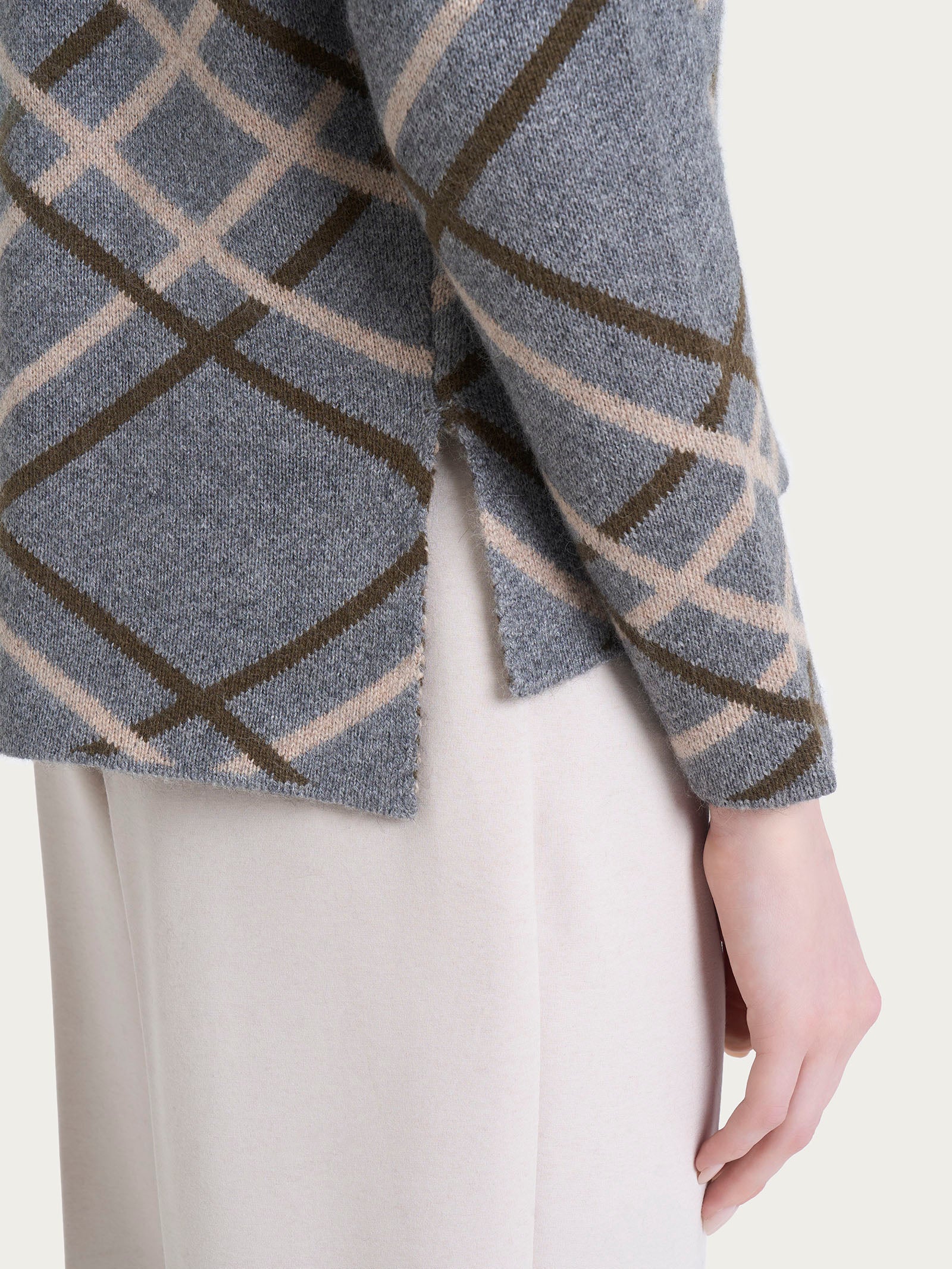 Ragno Natural Soft Lupetto Check maglia Ferro Mel calda