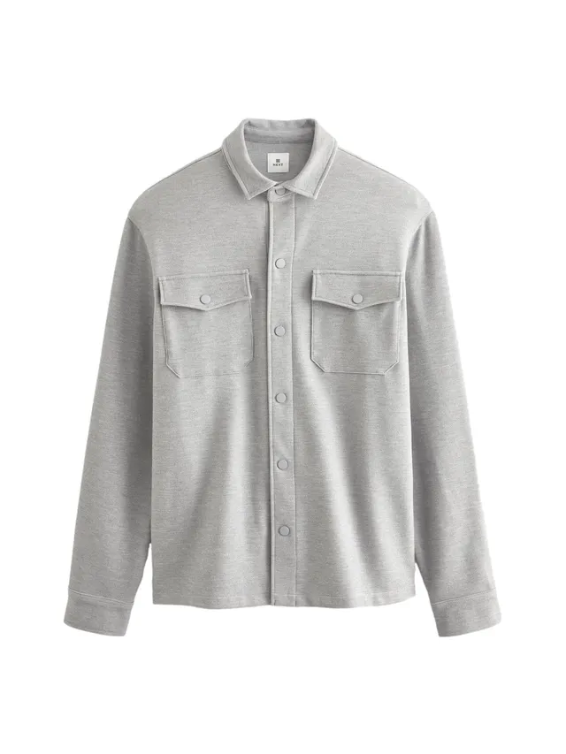 Next giacca camicia uomo twill jersey bottoni L