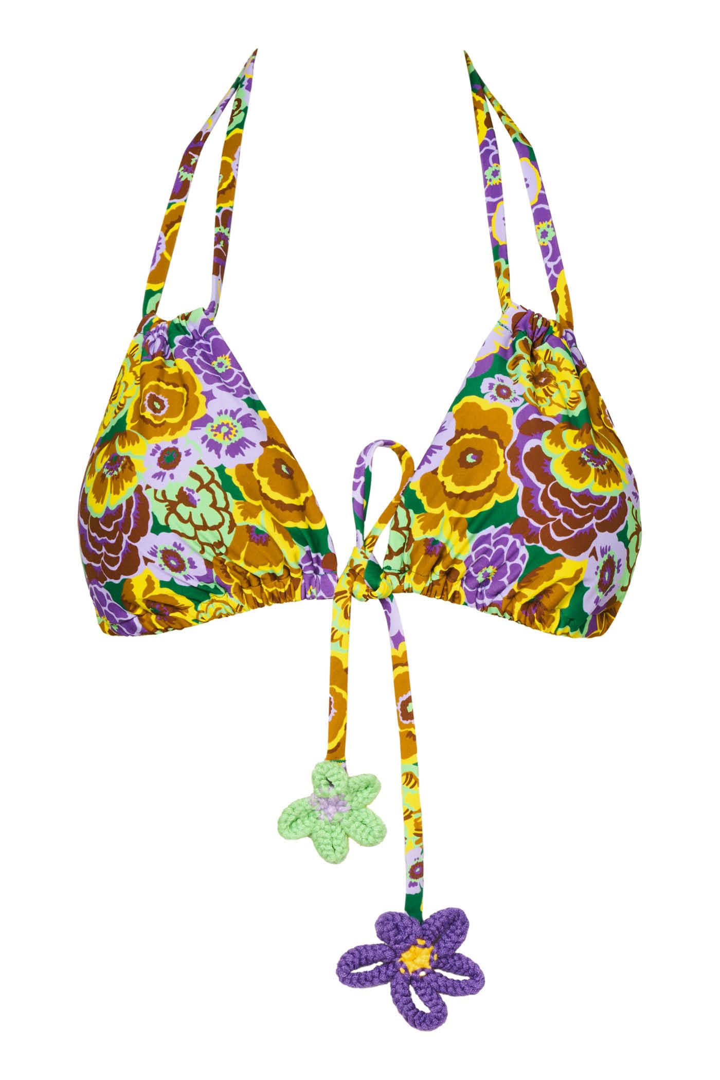 Goldenpoint Fleur Triangolo Scorrevole Top Bikini Effetto Crochet