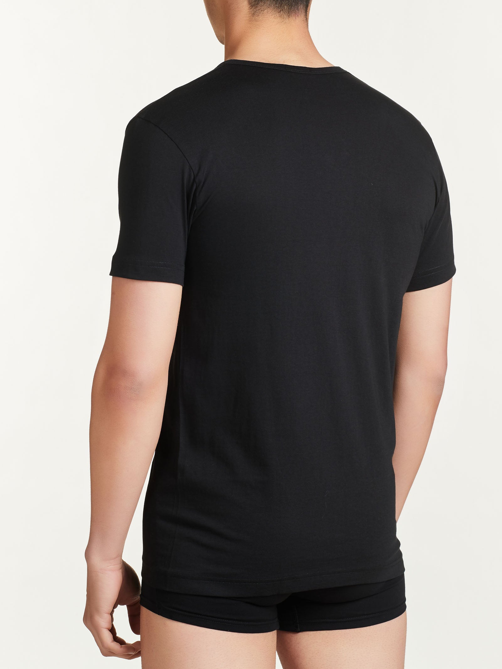 Ragno 100% Cotton maglietta scollo V nero bipack
